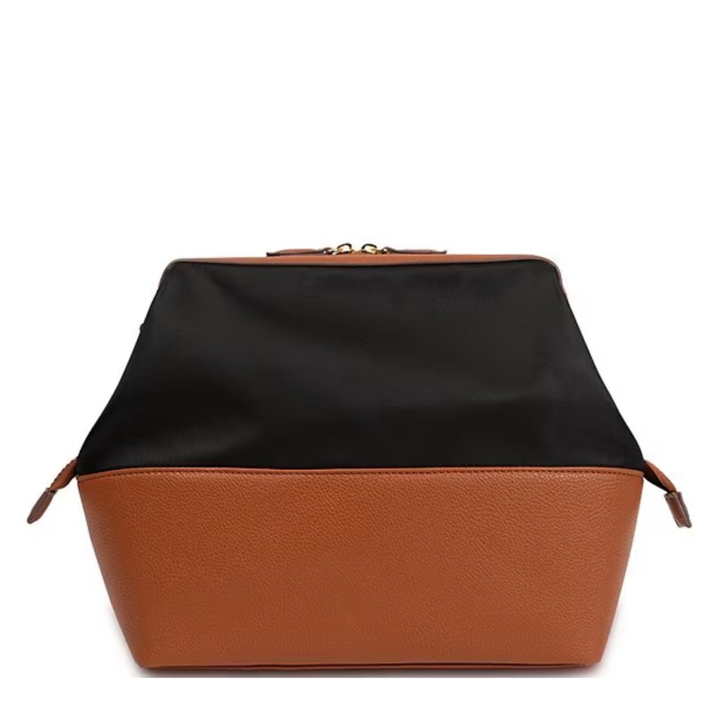 Southern Living Canvas Cosmetic Case in Brown and Tan